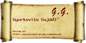 Gyurkovits Gujdó névjegykártya